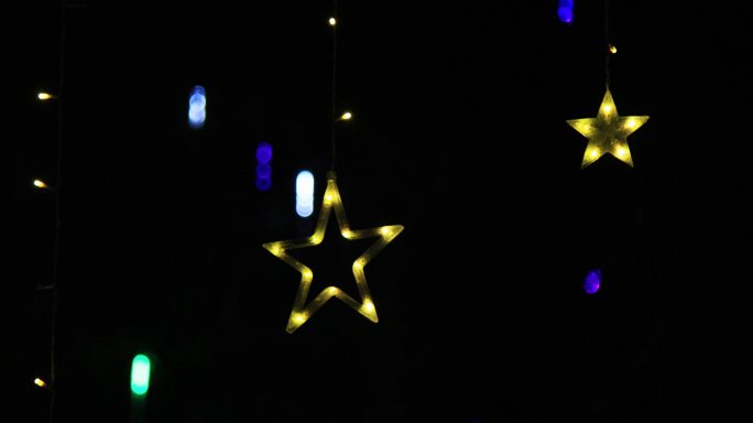 闪耀的月亮星星灯串 园艺装饰