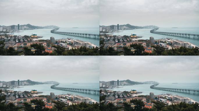 4K大连星海湾大桥城市延时摄影