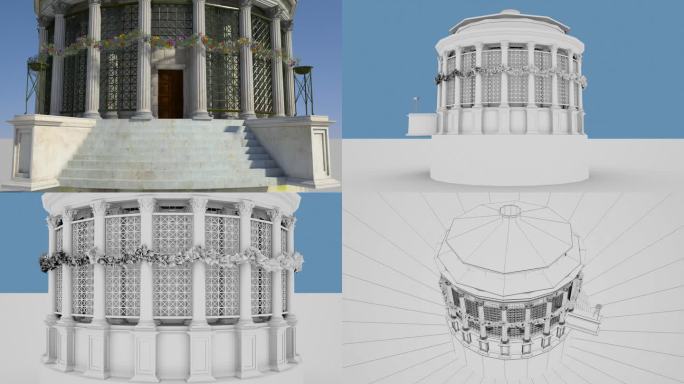 古罗马建筑三维模型