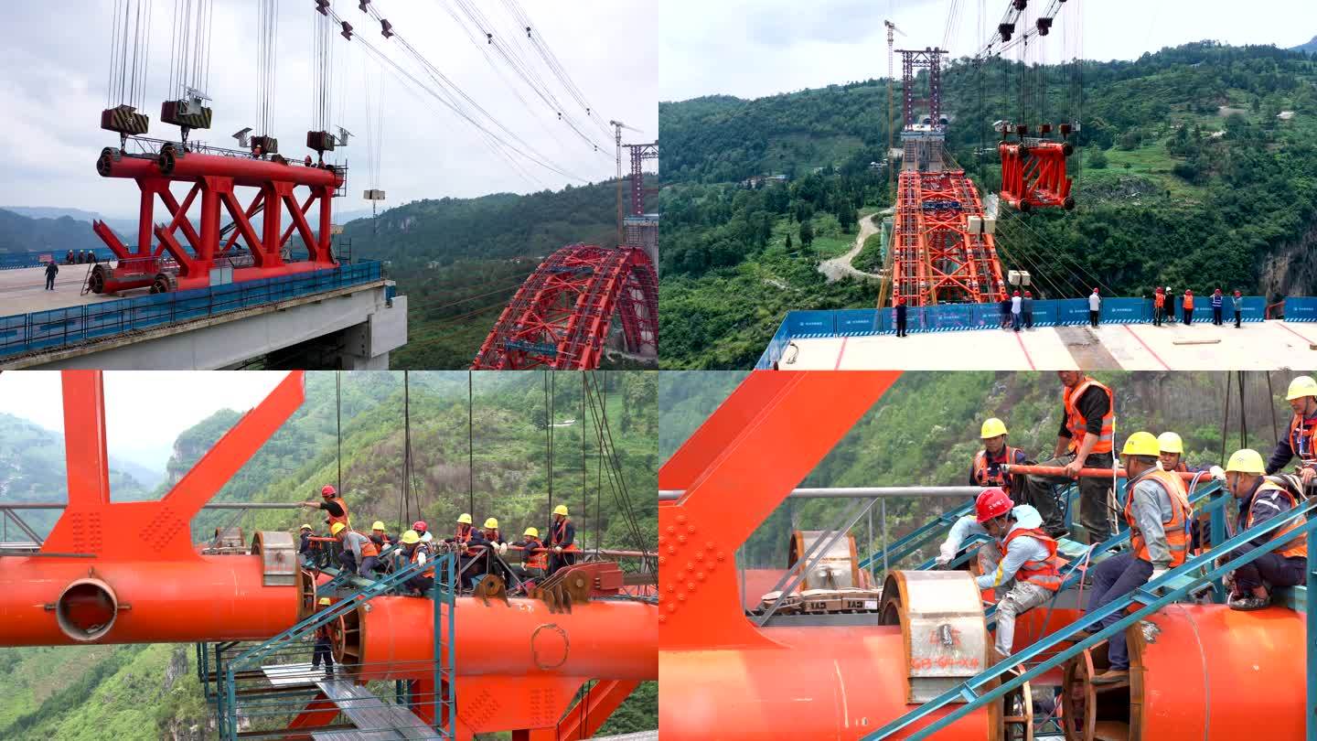 大桥合拢 航拍 大桥建设