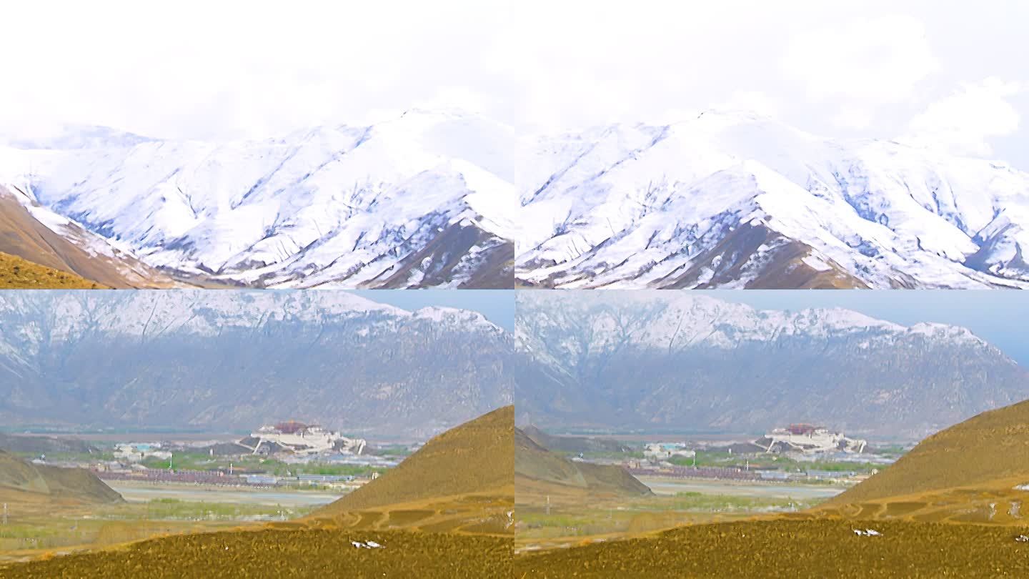 西藏 下雪 高原