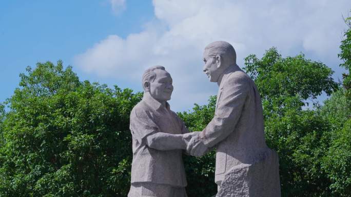 宁波帮公园雕塑延时