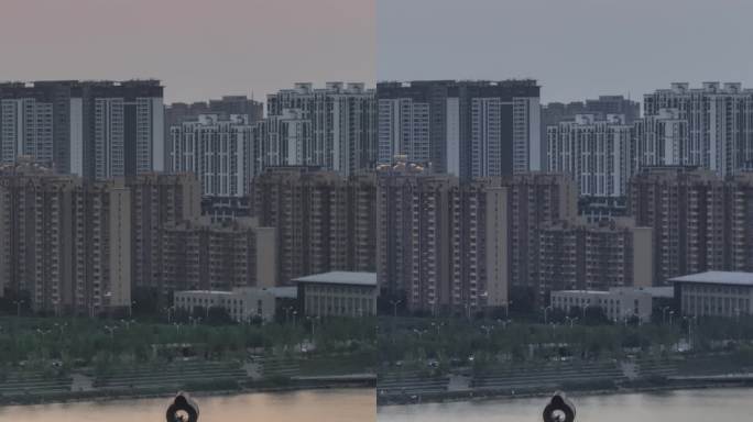 西安渭河桥梁船锚城市风光日转夜延时摄影
