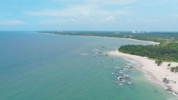 海南文昌城市及海边沙滩航拍02