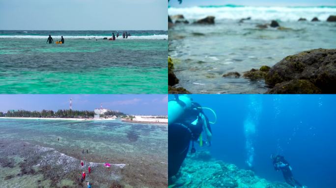 海边度假 深水潜水 沙滩玩耍