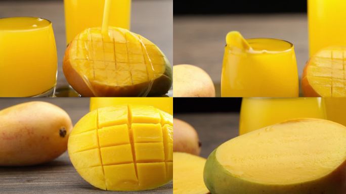 芒果芒果汁升格慢动作拍摄