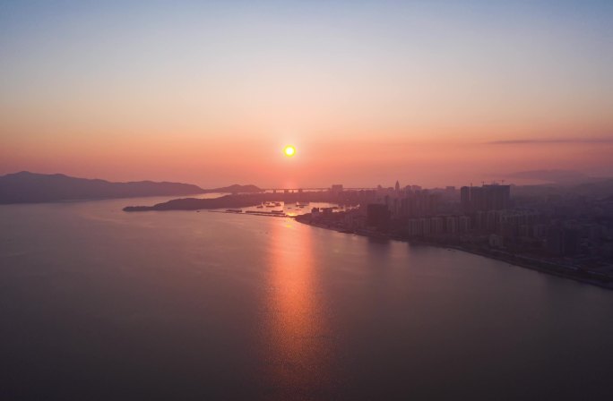 汕尾品清湖日落延时