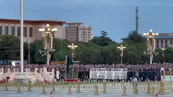 北京天安门广场降旗仪式 北京地标建筑