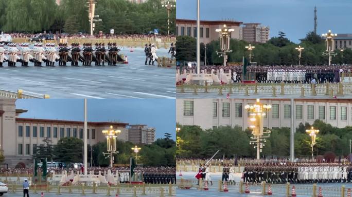 北京天安门广场降旗仪式 北京地标建筑