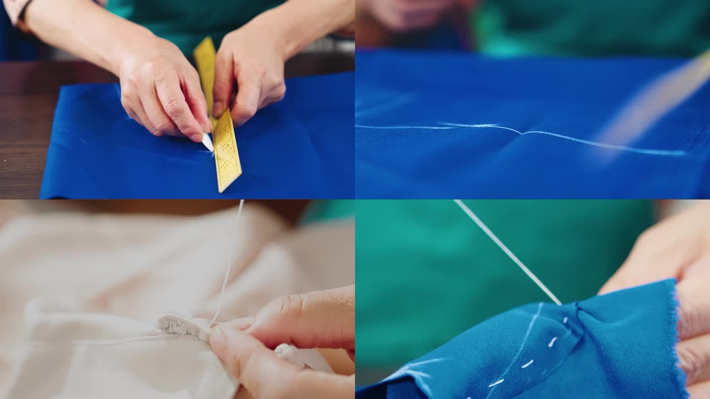 4K缝纫缝补传统服饰