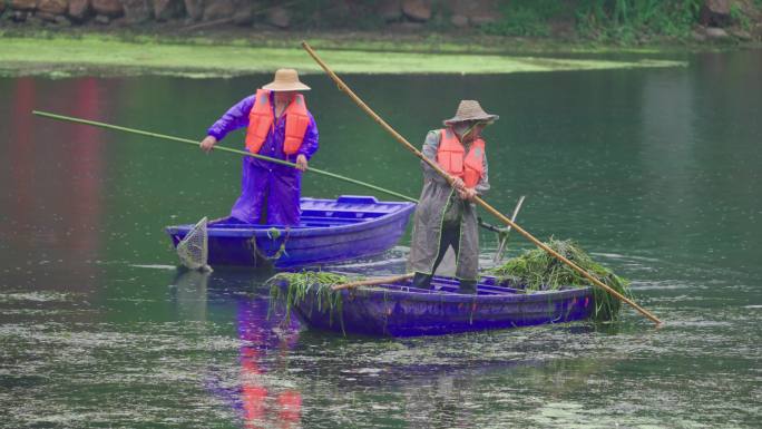 美化河道治理河水治理捞水草清理水面漂浮物