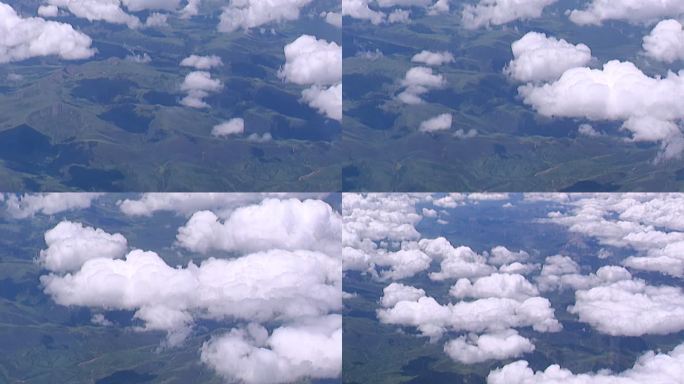飞机航拍 高原 云层