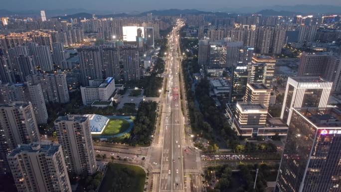 杭州滨江风情大道夜景 智慧之门