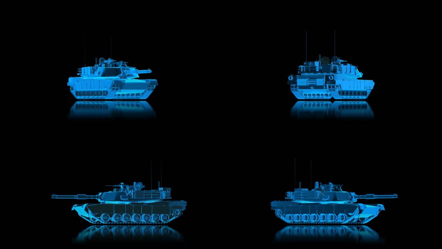 M1A2坦克装甲车全息蓝色科技通道素材