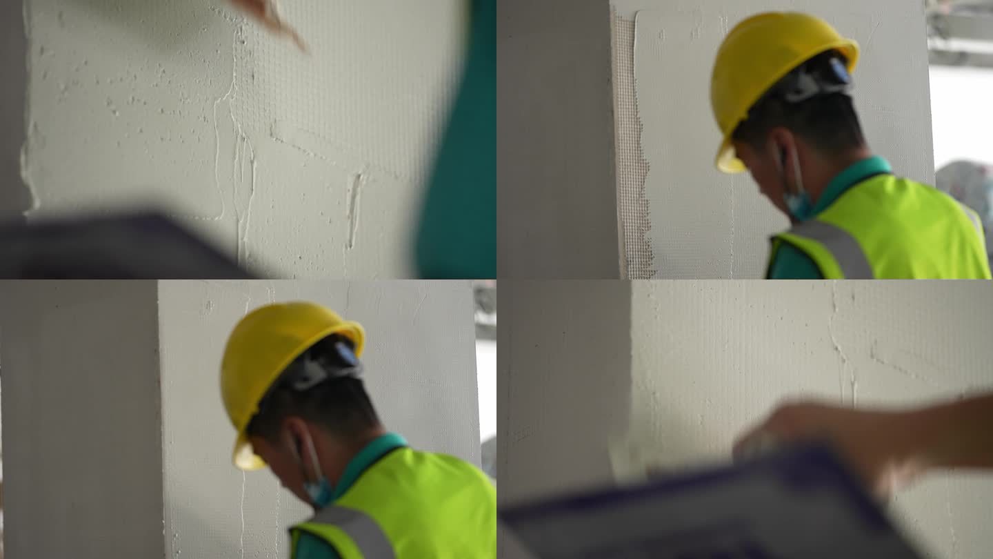抹腻子 抹墙 抹白墙 装修工人 抹水泥