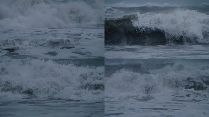 海岸风暴潮-高速摄影