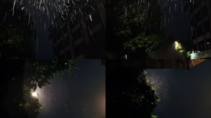 雨夜 雨点 深夜下雨 黑夜雨声 地面雨滴