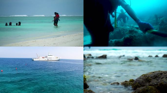 海边度假 深水潜水 沙滩玩耍