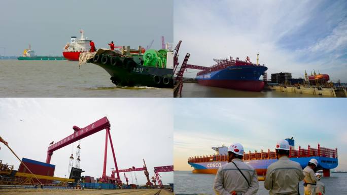 轮船建造 海面船只 工程工人