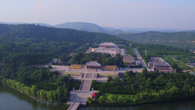 陕西延安黄帝陵航拍大景