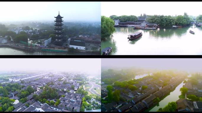 古镇 小桥流水 烟雨