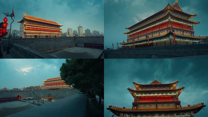 4K超清实拍西安城墙夜景