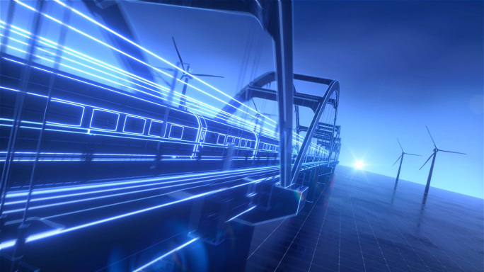 现代科技高铁动车复兴号AE+C4D