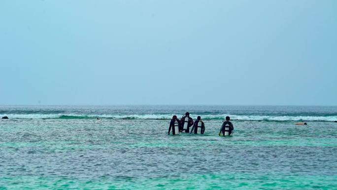 海边度假 深水潜水 沙滩玩耍