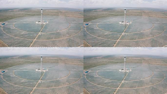中国青海省太阳能光热电站航拍