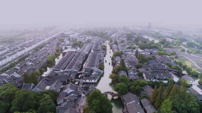 古镇 小桥流水 烟雨