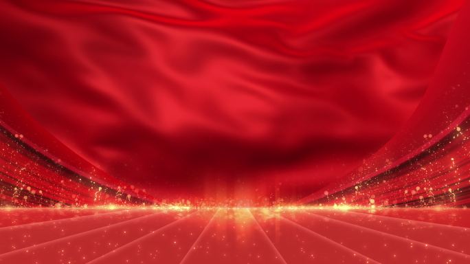 【5k】红色 红绸 国庆  粒子 背景