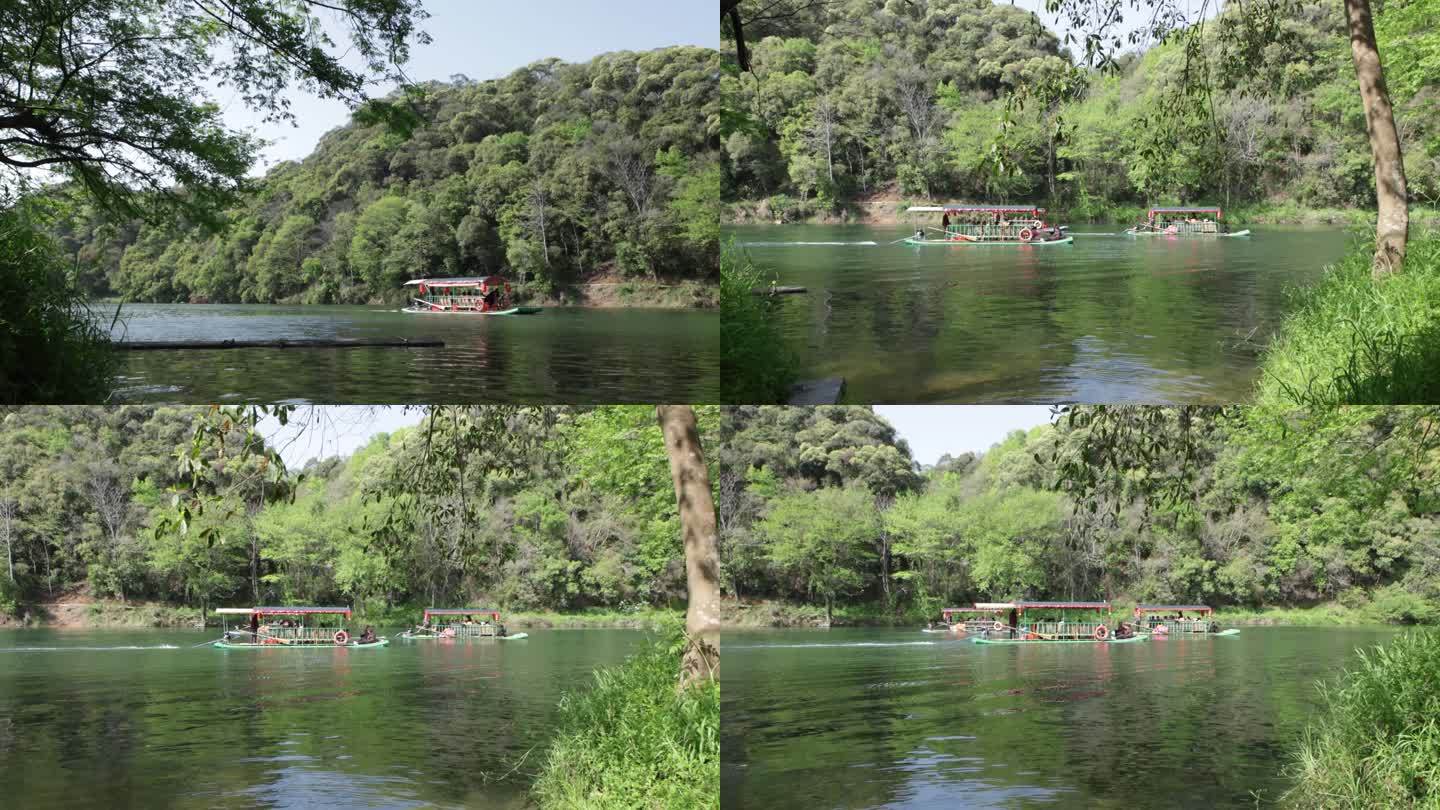 河流观光竹排竹筏