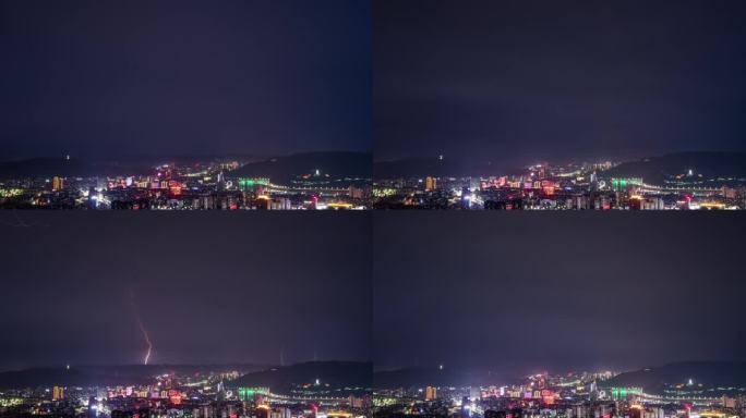 宜宾城区上空闪电延时视频