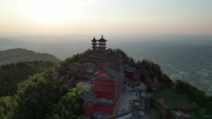 航拍蜀南竹海龙吟寺