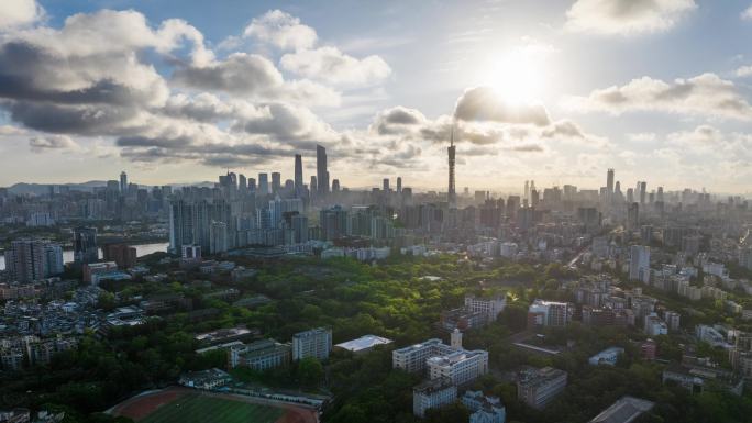 【4K】航拍中山大学南校区延时