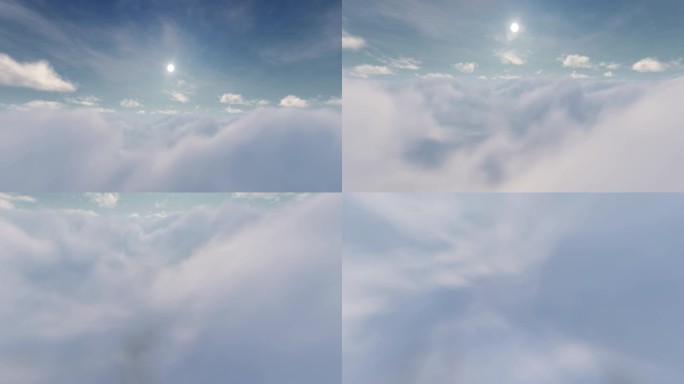 4K 天空云端穿云转场