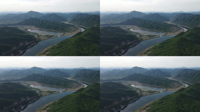 辽宁省丹东市宽甸县浑江大转弯无人机航拍
