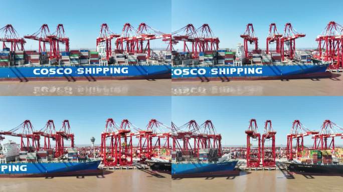 上海洋山港集装箱码头航拍