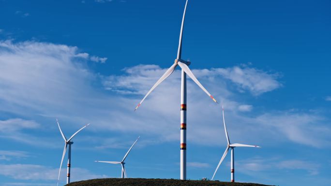 4k高原上的新能源风力发电清洁能源风光