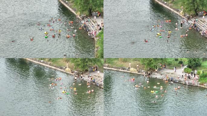 夏天暑假孩子学生河水江水游泳玩水安全隐患