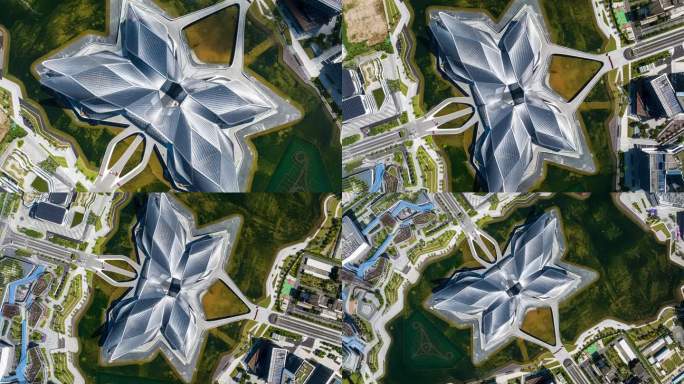 【4K】航拍珠海金湾市民艺术中心延时