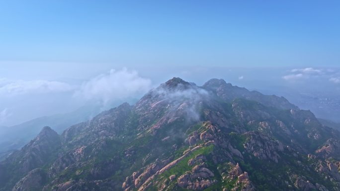 青岛西海岸小珠山平流雾航拍