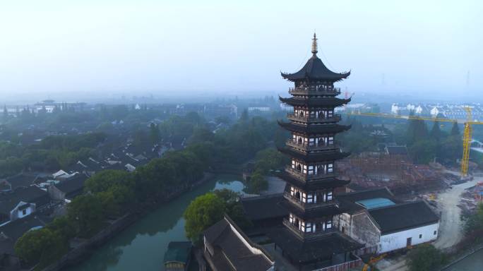 古镇 小桥流水 烟雨