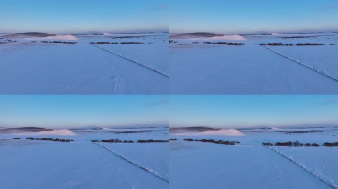 航拍林海雪原极寒天气景色