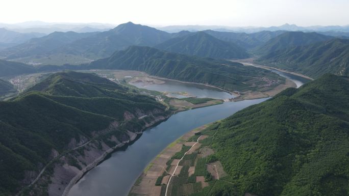 辽宁省丹东市宽甸县浑江大转弯无人机航拍