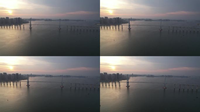湛江海湾大桥航拍原素材