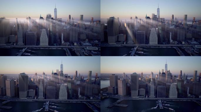 日落时纽约市的天际线