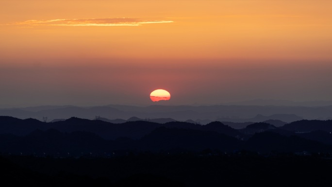 大山日落延时