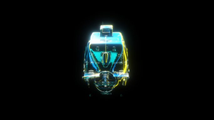 深海载人潜水器赛博朋克风全息通道素材
