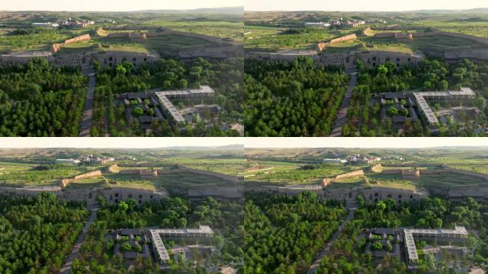 4K山西大同世界文化遗产云冈石窟夏季航拍